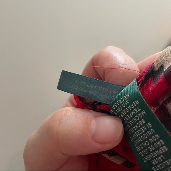 Lauren Ralph Lauren Red Aztec Southwestern Ruffle Button Up Sheer Blouse Size M - Picture 9 of 9